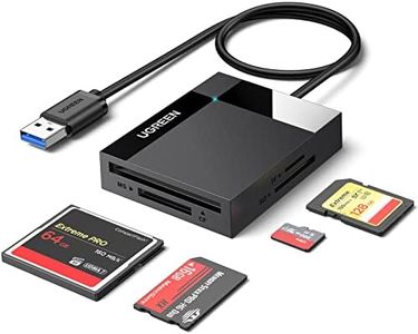 UGREEN SD Card Reader USB 3.0 Card Hub Adapter 5Gbps Read 4 Cards Simultaneously CF, CFI, TF, SDXC, SDHC, SD, MMC, Micro SDXC, Micro SD, Micro SDHC, MS, UHS-I (Black)