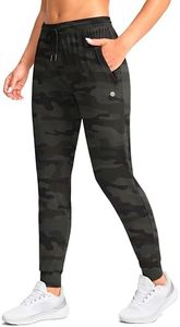 G Gradual Women's Joggers Pants with Zipper Pockets Tapered Running Sweatpants for Women Lounge, Jogging (Green Camo, XX-Large)