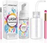 Lash Shampoo for Lash Extensions, Eyelash Extension Cleanser 60ml + Rinse Bottle + Brushes, Lash Bath for Eyelash Extensions, Lash Shampoo Kit, Lash Cleaner, Paraben & Sulfate Free, Salon and Home Use