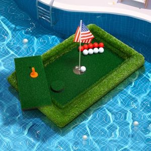 PLBBJH Floating Golf Green for Pool, Floating Chipping Green, Pool Golf Turf Mat Set for Adults Outdoor Game - Perfect Golf Gift for Golfers