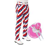 Royal & Awesome Pars and Stripes Golf Pants, American Flag Pants for Men