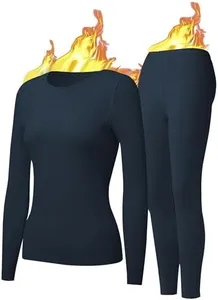 UNIQUEBELLA Womens Thermal Underwear Long Johns Base Layer Set for Women Athletic Underwear Set Navy