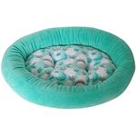 GODGETS Pet Bed for Cats and Small Medium Dogs, Soft Cotton Velvet Pet Nest Small Round Nest Dot Nest Teddy Puppy Nest Cat Bed,Green,40 * 30CM