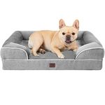 EHEYCIGA Memory Foam Orthopedic Medium Dog Bed with Sides, Waterproof Liner Dog Beds for Medium Dogs, Non-Slip Bottom and Egg-Crate Foam Small Dog Couch Bed with Washable Removable Cover