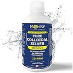 Promise 100% Pure Colloidal Silver 600ml (20oz) Family Sized Super Liquid, 10 PPM, Superior Bioavailability, No Preservatives, No Additives, No Excipients, Deep Nano Mineral Relief, Made in Canada