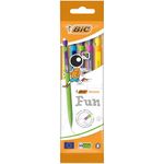 BIC Matic Fun, HB Mechanical Pencils and Eraser, Assorted Barrel Colours with Fine ,Yellow,Blue,Green,White,Pink,Point (0.7mm), Pack of 5,Yellow,Blue,Green,White,Pink