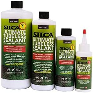 SILCA Ultimate Tubeless Tire Sealant for Bicyles with Fiber Foam Technology (16 Ounces Sealant with Carbon)