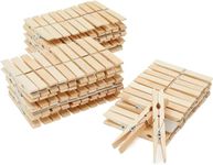 60-Pack Large 4 Inch Wooden Clothespins - Heavy Duty Outdoor Clothes Clips for Hanging Clothes, Art, Crafts, Photo Displays