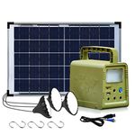 ECO-WORTHY 84Wh Portable Power Station, Solar Generator with 18W Solar Panel, Flashlights, Camp Lamps with Battery, USB DC Outlets, for Outdoor Camping, Home Emergency Power Supply, Hurricane, Fish