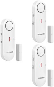 TechRise Alarme de Porte Alarme de Fenêtre, 3 Réglages de Volume Alarme de Sécurité Domestique sans Fil avec Sonnette de Porte, Installation Rapide pour Maison/Hôtel/Appartement/Garage (3 PCS)