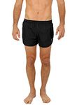 UZZI Men's Basic Running Shorts Swimwear Trunks Black (Small)