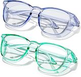 TYSW Safety Glasses Fashion Safety Colorful Blocking Glasses Protective Eyewear Safety Goggles for Women Men Glasses… (Blue+Green)