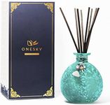 Reed Diffuser Set, Onesky Ocean Mist Fragrance Gift Set for Home Bathroom Office Elegant Decorations, Aromatherapy Oil Refill -3.4 fl oz Essential Oil&8 Reed Sticks&Blue Snowflake Round Bottle