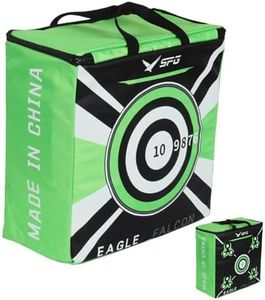 SPG Archery Target for 60lbs Bows - Durable and Portable Bow Target with Carrying Handle, Replaceable Target Cover Bags Archery Targets for Backyard Compound Bows (Target with fillers), Green