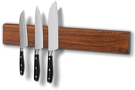 Utoplike Teak Magnetic Knife Strip, Magnetic Knife Holder for Wall, Organiser for Knives, Keys, Utensils (38 cm)