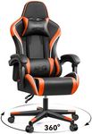 OneGame Gaming Chair, Ergonomic Computer Gamer Chair, Racing Style Swivel Office Desk Chair, Adjustable High Back with Lumbar Support, Blackorange