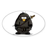 CafePress Martial Arts Ninja Penguin Oval Sticker Oval Bumper Sticker, Euro Oval Car Decal