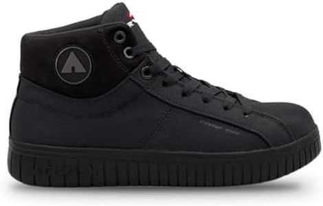 Airwalk Deuce Mid Top Composite Toe Men’s Industrial Work Shoes, Black/Black, Size 10, Medium, Comfortable & Light Work Shoes for Men, Electric Hazard, Slip Resistant