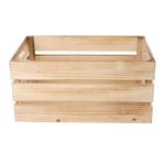 green leaves Sturdy Natural Wooden Apple Crates Retail Display Shelf Box Storage Gift Hampers (Medium)