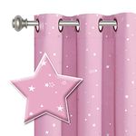 H.VERSAILTEX Thermal Insulated Star Window Curtains- Room Darkening Soft Microfiber Blackout Grommet Window Drapes for Girls Room, 1 Panel, 52 by 84 Inch Long