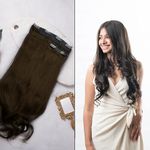 Hair Originals 100% Natural Human Hair Extensions- 3 Piece Clip Set - For Women - Light Brown, 16 Inches