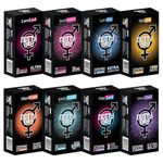 NOTTY BOY Assorted Honeymoon Condom For Men - Dotted, Overtime, Thin, Ultra Ribbed, Raised Dots, Extra Lubricated, 4-In-1 and 3 in One Multi Textured- Set of 8, 80 pcs