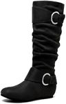 DREAM PAIRS Women's URA Black Suede