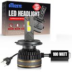 OTO2EYE H4 LED Headlight Bulb for Bike 100W 10000LM 6500K Super Bright White | Motorcycle LED Headlight with Cooling Fan | Long Life | Compatible with H4/H19 | 1 Years Warranty | Pack of 1