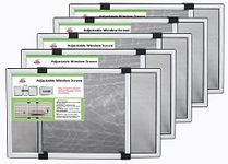 FLYZZZ Expandable Window Screen Large Adjustable Window Screens 19.8''H X 28-52‘’W 5 Pack Replacement Window Screen for Window