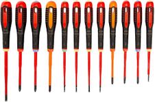 Bahco BE-9878SL Ergo 12 Piece VDE Insulated Slim Blade Screwdriver Set SL/PH/PZ/TX