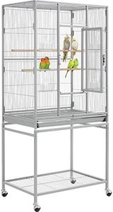 Yaheetech Metal Large Bird Cage Parrot Parakeet Cage w/Stand for Small Parrot Cockatiel Sun Parakeet Lovebird Budgie Finch Canary Green Cheek Conure, 54inch