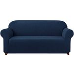 subrtex 1-Piece Stretch Sofa Cover 2-Seaters Spandex Jacquard Fabric Slipcovers for Couch, Armchair, Machine Washable (Loveseat, Navy)