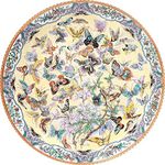 99 Flowers and Butterflies Bits and Pieces Round Jigsaw Puzzle, 1000 Pieces