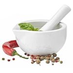 Mini Pestle and Mortar Set - Small and Compact 8cm Mortar and Pestle Kitchen Tool for Grinding Spices and Herbs with Ease - Made from Traditional Porcelain