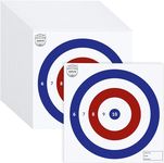 Varvin 10M Air Pistol & Air Rifle Target Cards – ISSF Standard 17cm x 17cm – 50 Practice Sheets for Indoor & Outdoor Shooting (Classic Bullseye)