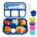 MaMix Bento Lunch Box Adult Lunch Box, Lunch Box Kids, Lunch Containers for Adults/Kids/Students,1300ML-6 Compartment Bento Lunch Box (Bright Blue)