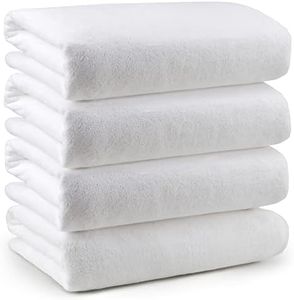 ORIGHTY Bath Towels Set Pack of 4(27’’ x 54’’) - Soft Feel Microfiber White Bath Towels for Bathroom, Highly Absorbent Bath Sheet, Quick Drying Shower Towels, Fluffy Towel for Gym, Beach, SPA