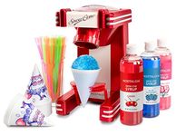 Nostalgia RSM702BUN Retro Series Single Snow Cone Maker with Syrup Party Kit, One Size, Red