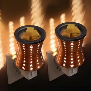 L LOHAS LED Wax Melt Warmer, 2 Pack Plug in Wax Warmer for Scented Wax, 360° Rotating Plug in Fragrance Night Light for Home Fragrance Home Decor
