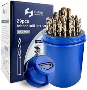 29pcs (1/16"-1/2") Drill Bit Set for Metal, Stainless Steel, Cast Iron, Wood, Plastic, Pro Edge Technology M35 Cobalt Bit Set Twist Jobber Drill Bits, Suitable for Hardened Metal, DIY with Storage Box