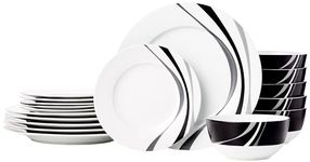 Amazon Basics 18-Piece Dinnerware Set - Swirl, Service for 6