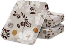 SearchI 3PC Printed Sofa Couch Cushion Covers Replacement Chair Cushion Slipcovers Stretch Sofa Seat Cover Furniture Protector Sofa Slipcover Soft with Elastic Bottom(3PC, Brown Flower)