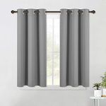 NICETOWN Small Window Blackout Curtain Panels for Bedroom, Thermal Insulated Grommet Blackout Draperies and Drapes (2 Panels, Silver Grey, W42 x L45 -Inch)