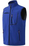 MoFiz Mens Gilets Fleece Lined Outdoor Gilet Body Warmer Hiking Outerwear Vest Windproof Softshell Sleeveless Jacket for Travel Hiking Running Golf Blue US Size M