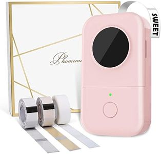 Phomemo D30 Label Maker Machine with Tape 3 Roll Adhesive Label, Bluetooth Mini Label Printer Thermal Wireless Small Labeler Machine for Home, Office Organization,Pink