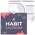 Clever Fox Habit Calendar Circle – 2-Year Inspirational Habit Tracker for Atomic Habits – Colorful Habit & Goal Planner Journal to Boost Productivity & Become Your Best Self – Dark Blue & Red