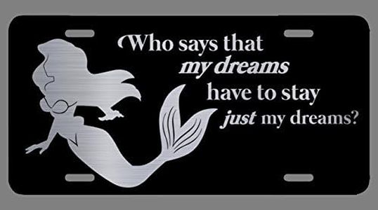 Vincit Veritas The Little Mermaid Black Etched License Plate Ariel | Premium Quality | 12-Inch by 6-Inch | LP030