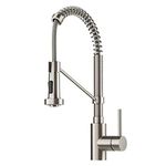 KRAUS Spot Free Bolden™ 18-Inch Commercial Kitchen Faucet with Dual Function Pull-Down Sprayhead in All-Brite™ Stainless Steel Finish