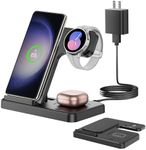 Wireless Charger Stand for Samsung, CIYOYO 3 in 1 Fast Phone Charging Station for Galaxy Watch5 Pro/4/3/Active2/1, S24 Ultra/S24 Plus/S23/S22/S21/S20/Note 20, Z Fold/Flip Series, Android, Buds2 Pro