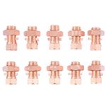 VILLCASE 10pcs Split Bolt Connector Grounding Split Bolts Strength Split Bolt Connector Copper Conductors